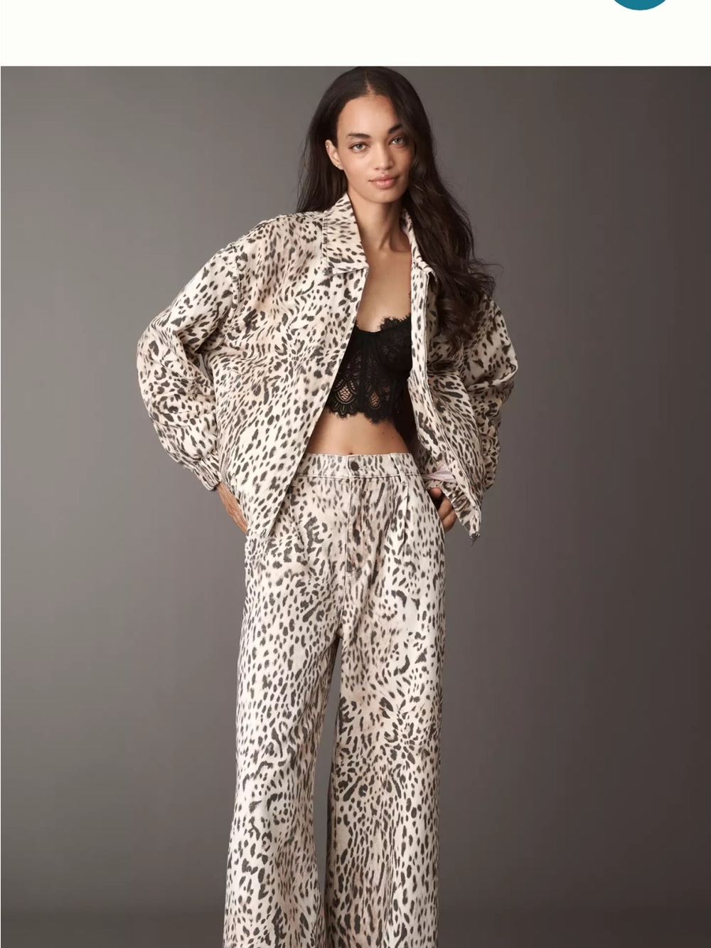 Leon Double Hem High-Rise Wide-Leg Cuffed Jeans by Pilcro Leopard